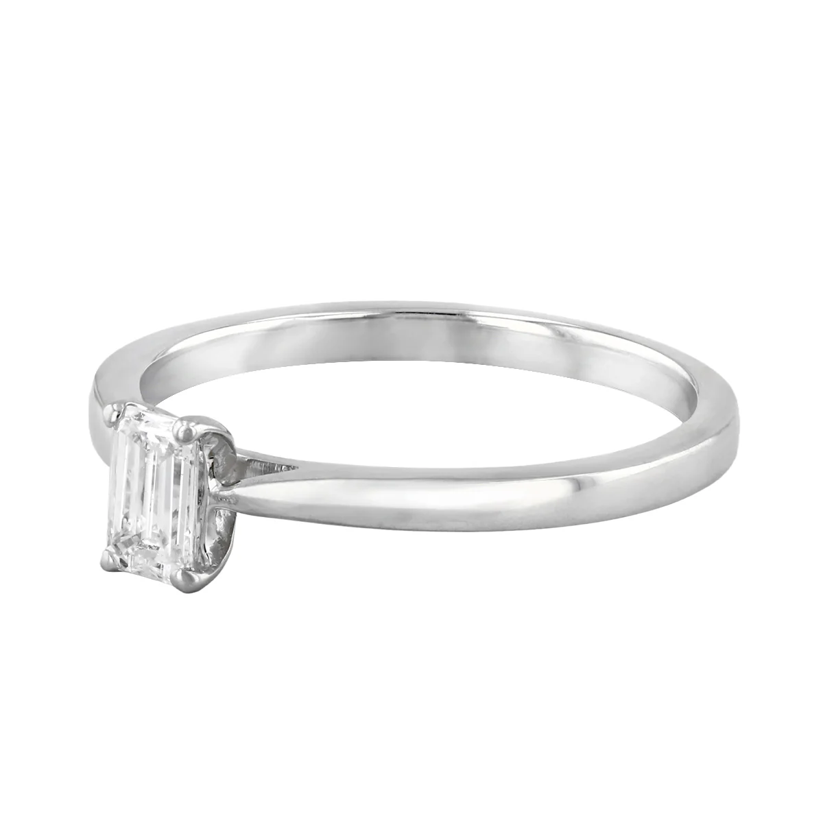 0.31ct Lab Grown Emerald Cut Diamond Solitaire Engagement Ring | Platinum - Image 3