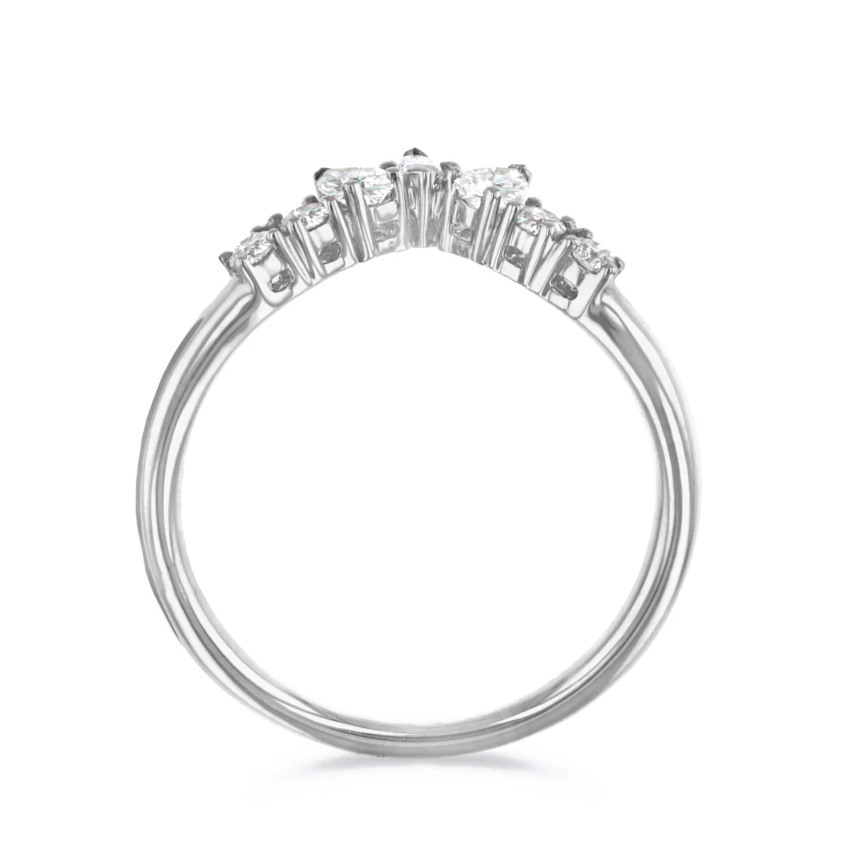 0.35ct Ailsa Pear and Round Cut Diamond Tiara Ring | Platinum - Image 3