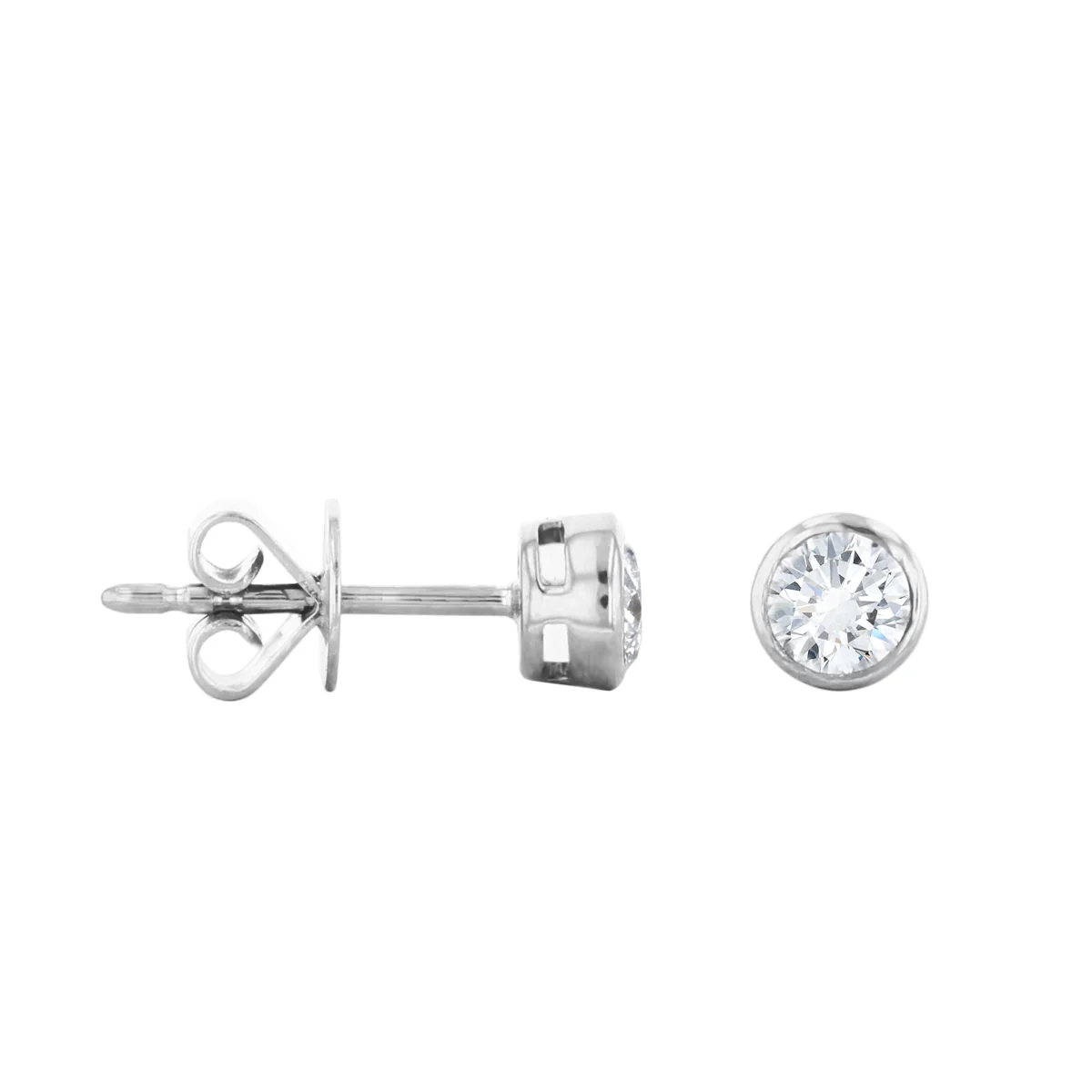 Everyday Diamonds Collection 0.40ct tw. Round Brilliant Rubover Diamond Stud Earrings | 9K White Gold - Image 4