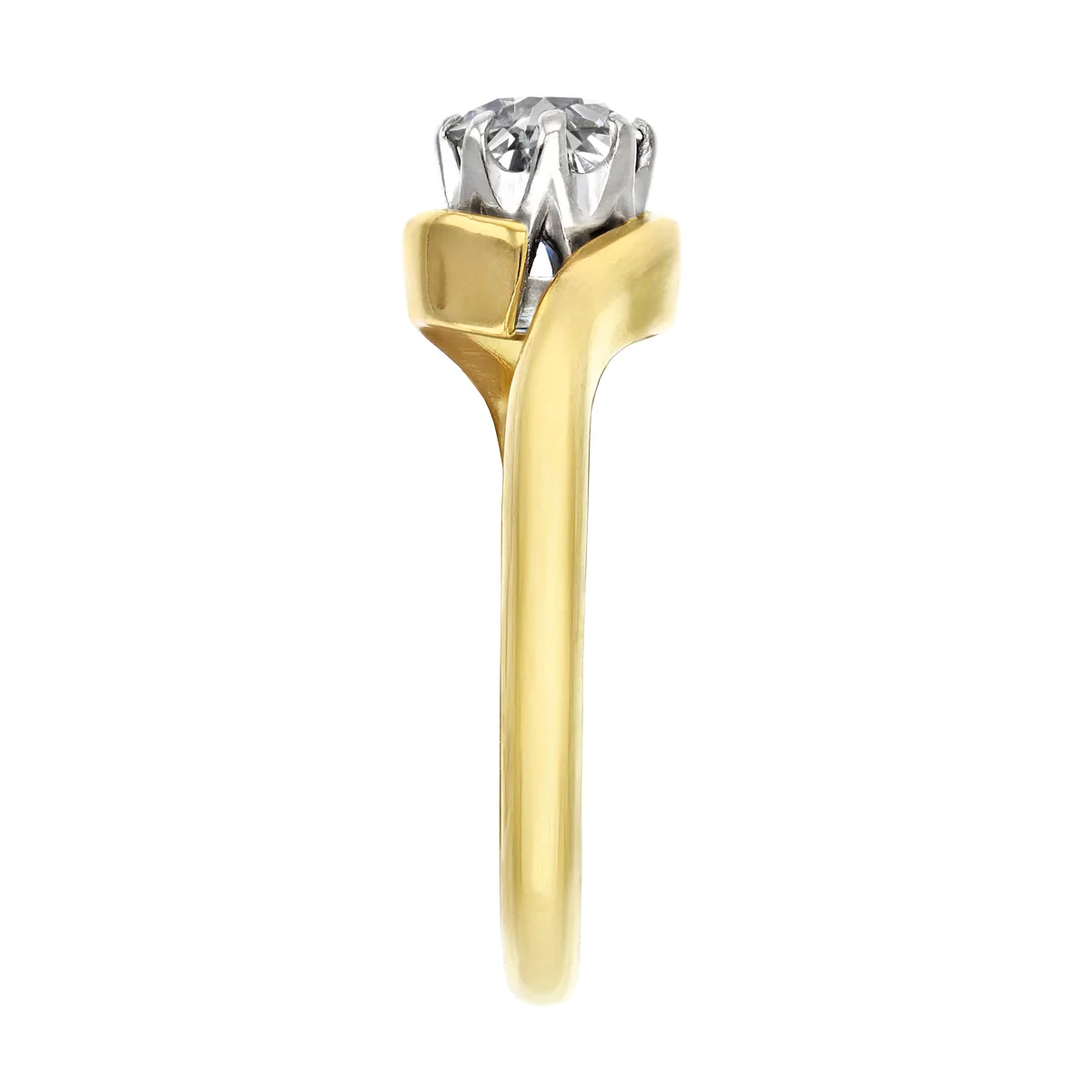 0.43ct Brilliant Cut Diamond Twist Engagement Ring | Pre-Loved | 18K Yellow Gold - Image 4