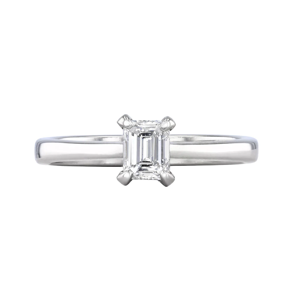 0.43ct Emerald Cut Diamond Solitaire Engagement Ring | Pre-Loved | Platinum - Image 2