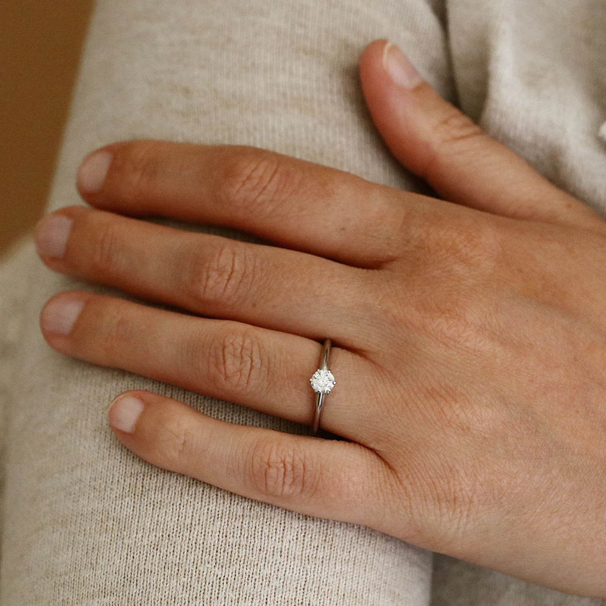 0.43ct Tiffany Round Brilliant Solitaire Ring | Pre-Loved | Platinum - Image 8