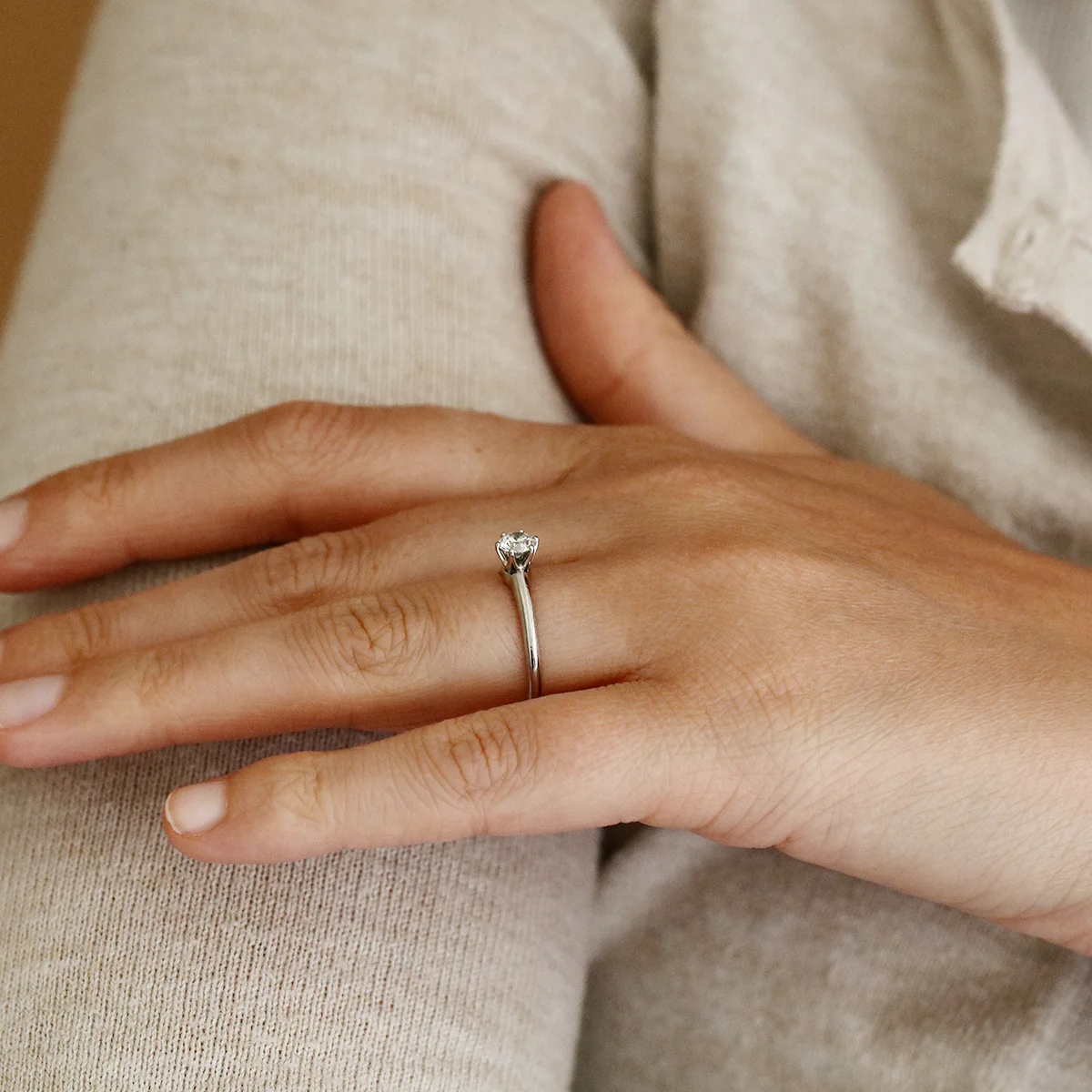 0.43ct Tiffany Round Brilliant Solitaire Ring | Pre-Loved | Platinum - Image 9