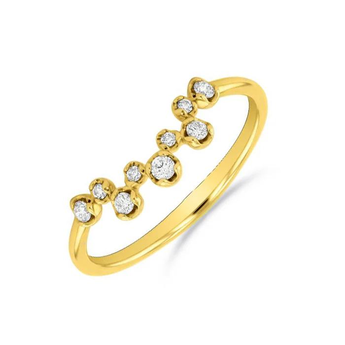 0.45ct Rose Cut Salt and Pepper Diamond Tiara Ring Set | 18K Yellow Gold - Image 4