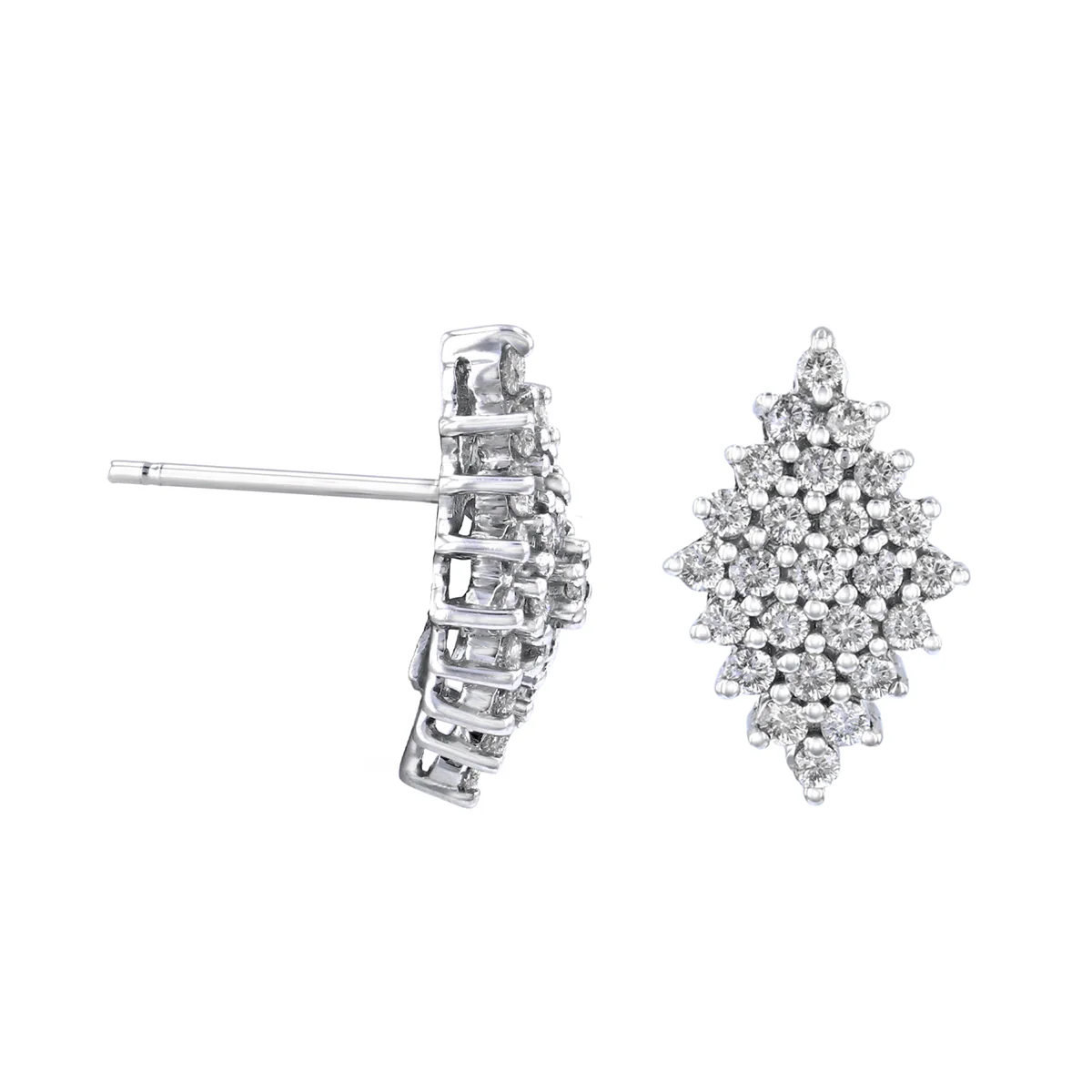 0.50ct Brilliant Cut Diamond Marquise Shaped Earrings | Pre-Loved | 18K White Gold - Image 4