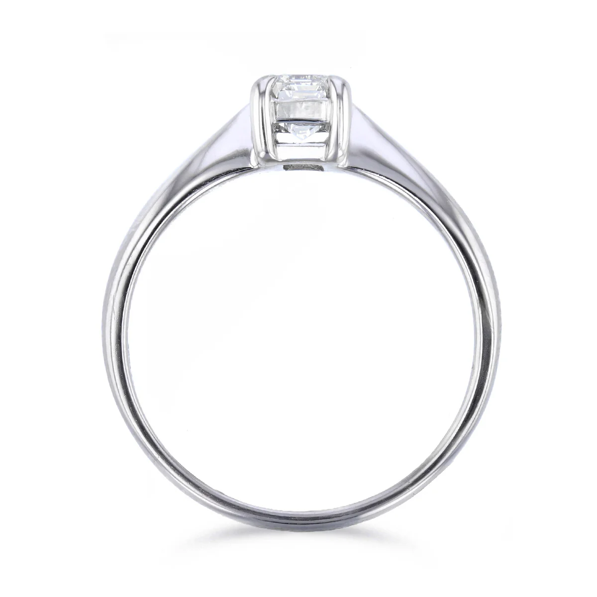 0.50ct Emerald Cut Solitaire Engagement Ring | Pre-Loved | 18K White Gold - Image 5