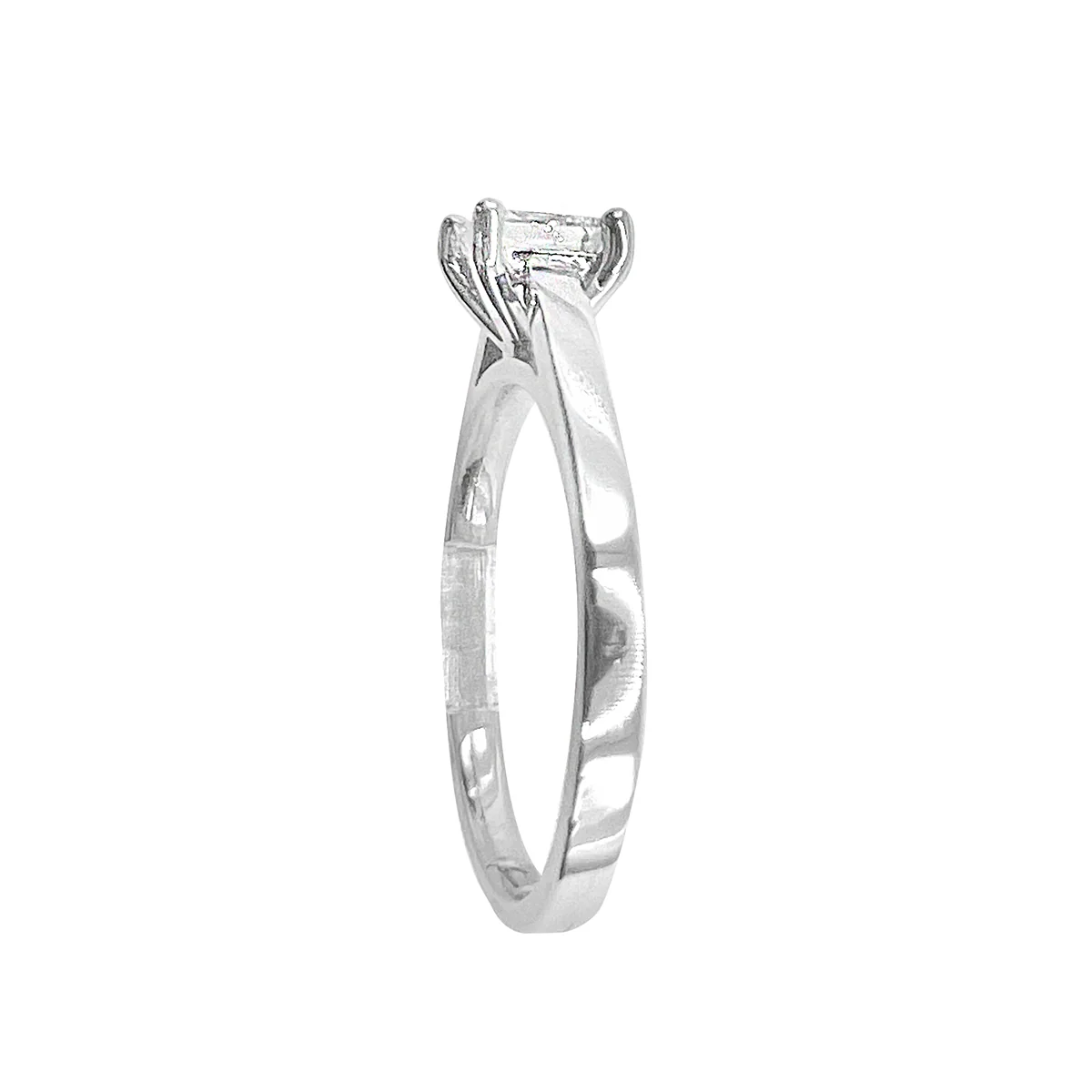 0.50ct Princess Cut D Colour Diamond Ring | Pre-Loved | Platinum - Image 4