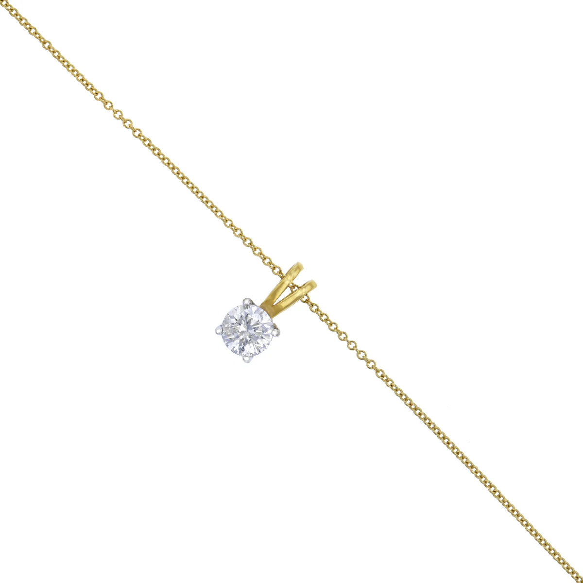 0.50ct Round Brilliant Cut Diamond Solitaire Pendant (Chain Not Included) | Pre-loved | 18K Yellow Gold - Image 3