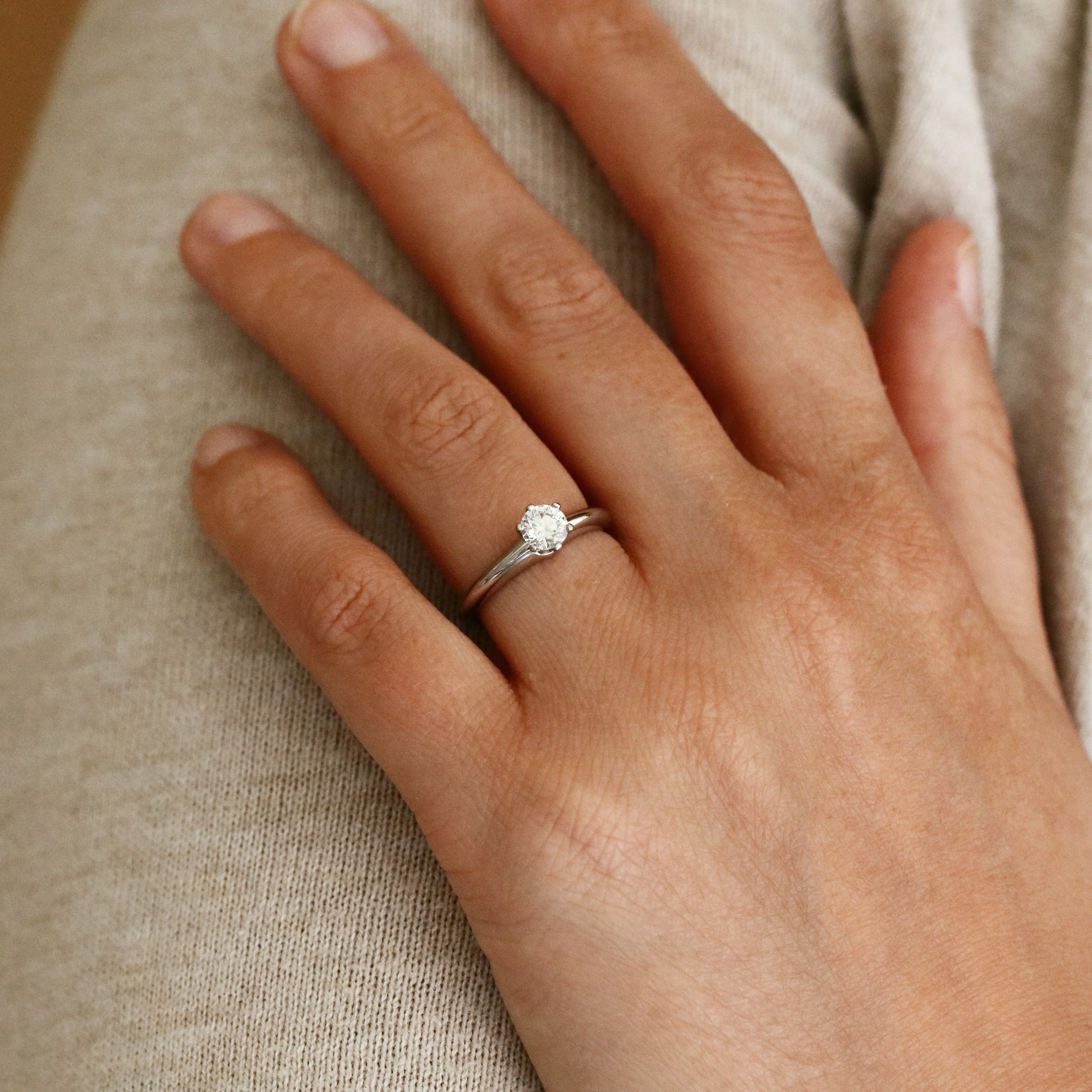 0.52ct Tiffany Round Brilliant Solitaire Ring | Pre-Loved | Platinum - Image 8
