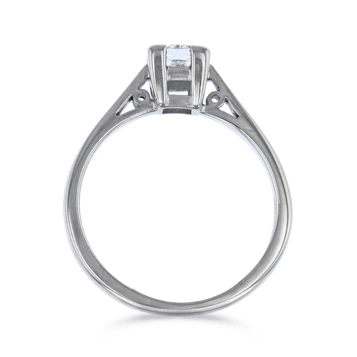 0.53ct Emerald Cut Diamond Solitaire Engagement Ring | Pre-Loved | 18K White Gold - Image 5