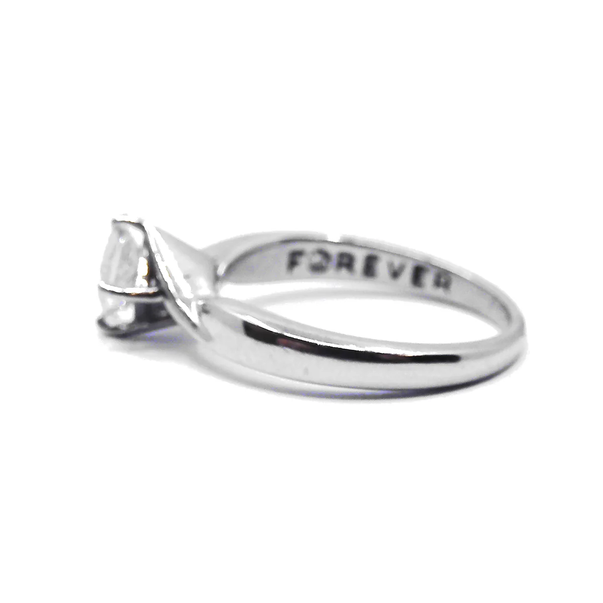 0.54ct Princess Cut Twist Solitaire Engagement Ring | Pre-Loved | Platinum - Image 2