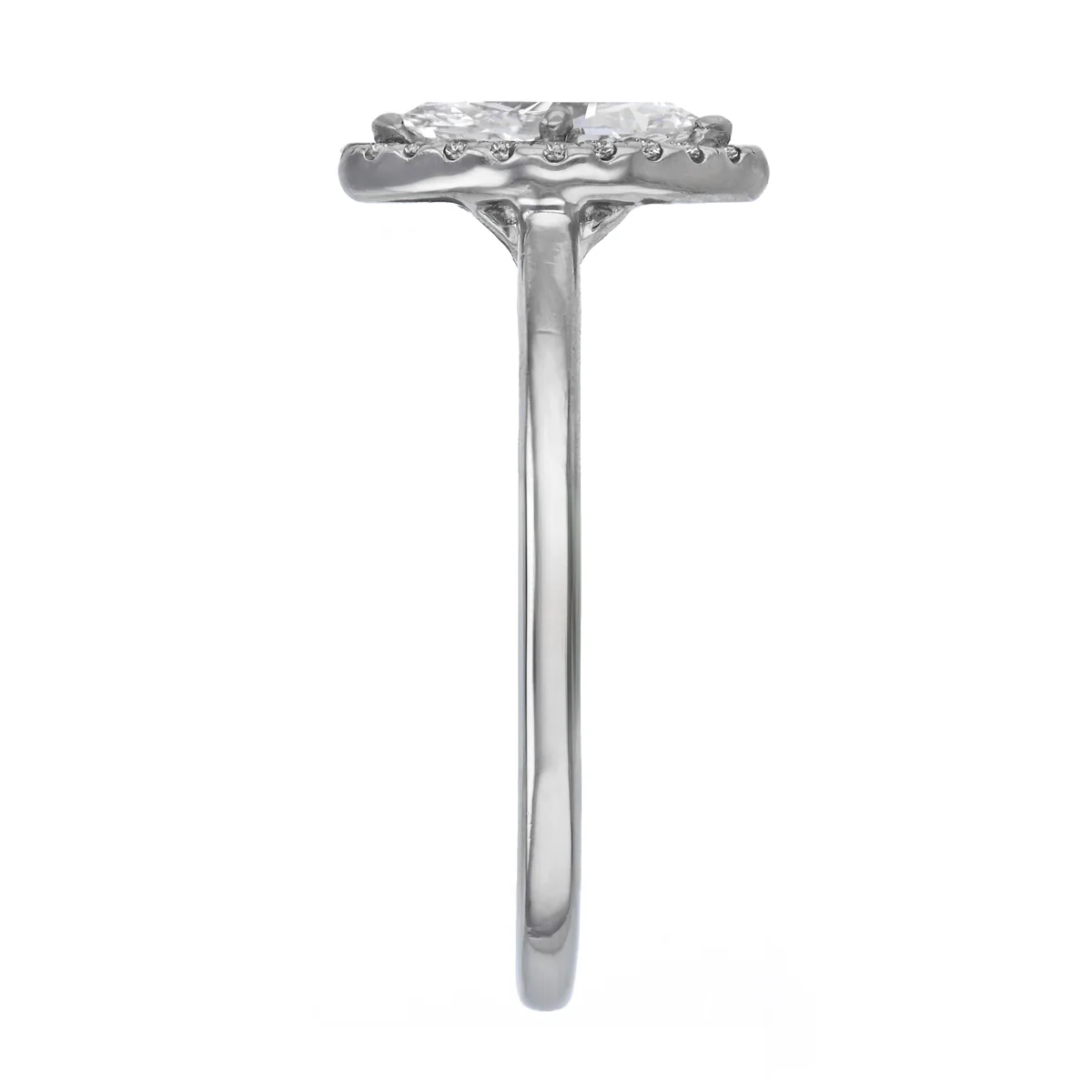 0.56ct Marquise Cut Diamond Halo Engagement Ring | Pre-Loved | Platinum - Image 4