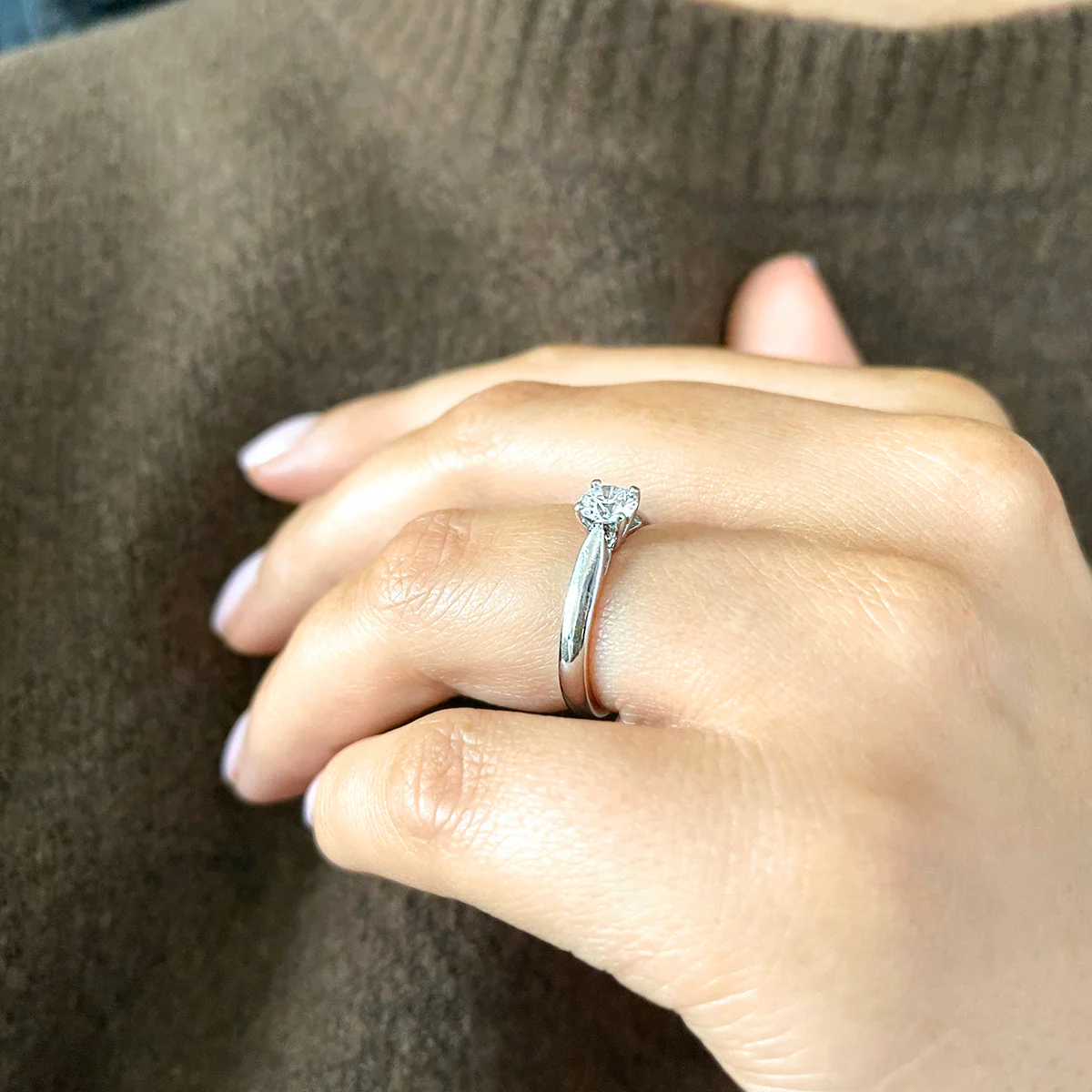 0.57ct Estelle Round Cut Diamond Solitaire | IF D Colour | Pre-Loved | Platinum - Image 8