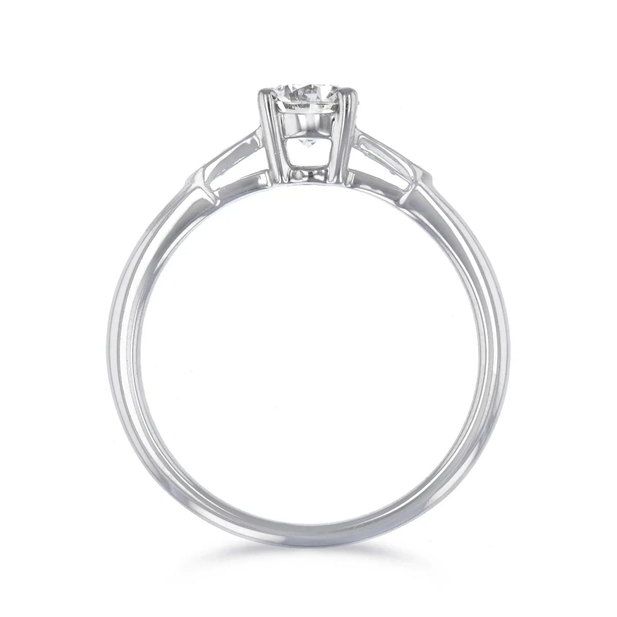 0.57ct Round Brilliant Diamond Solitaire Ring | 18K White Gold - Image 5
