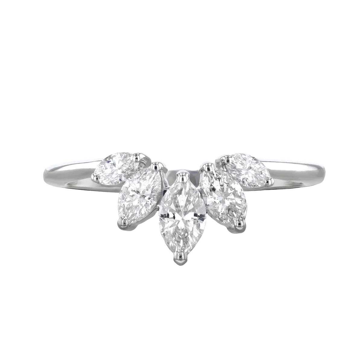 0.60ct Amira Tiara | Marquise Cut Diamond Tiara Wedding Ring | Platinum - Image 5