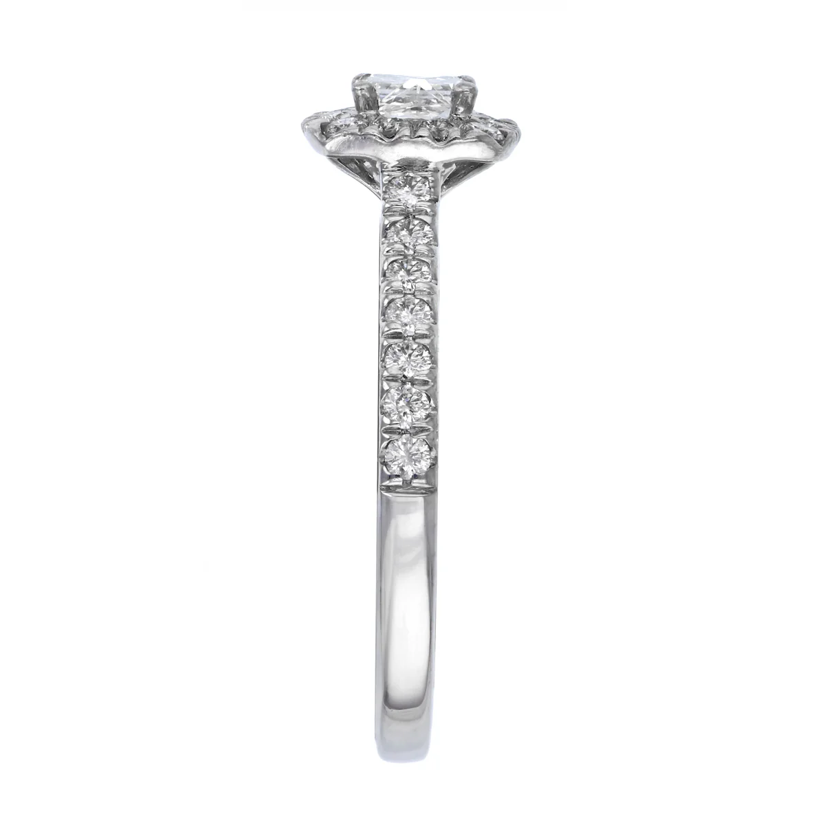 0.60ct Princess Cut Diamond Halo Engagement Ring | Pre-Loved | 18K White Gold - Image 4