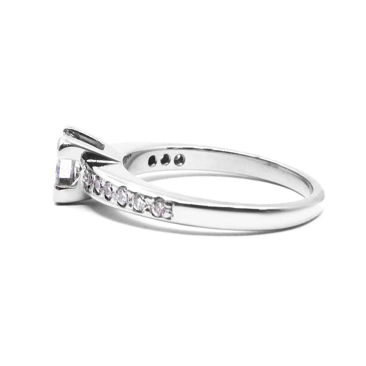 0.60ct Princess Cut Diamond Shoulder Set Engagement Ring | Pre-Loved | Platinum - Image 2
