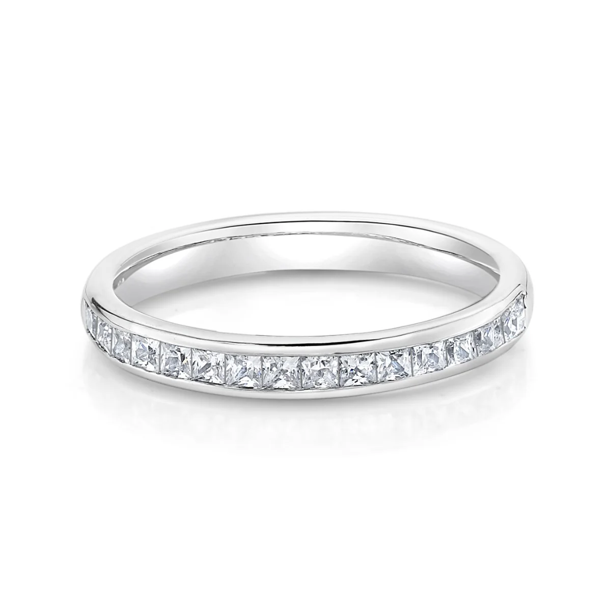0.64ct Elodie Princess Cut Half Eternity Ring | Platinum - Image 2