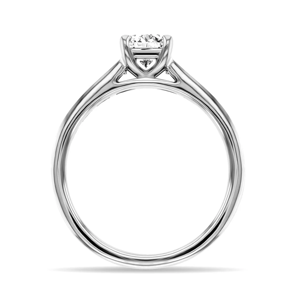 0.71 Chloe Asscher Cut Solitaire with Diamond Shoulders |  F Colour | Platinum - Image 13