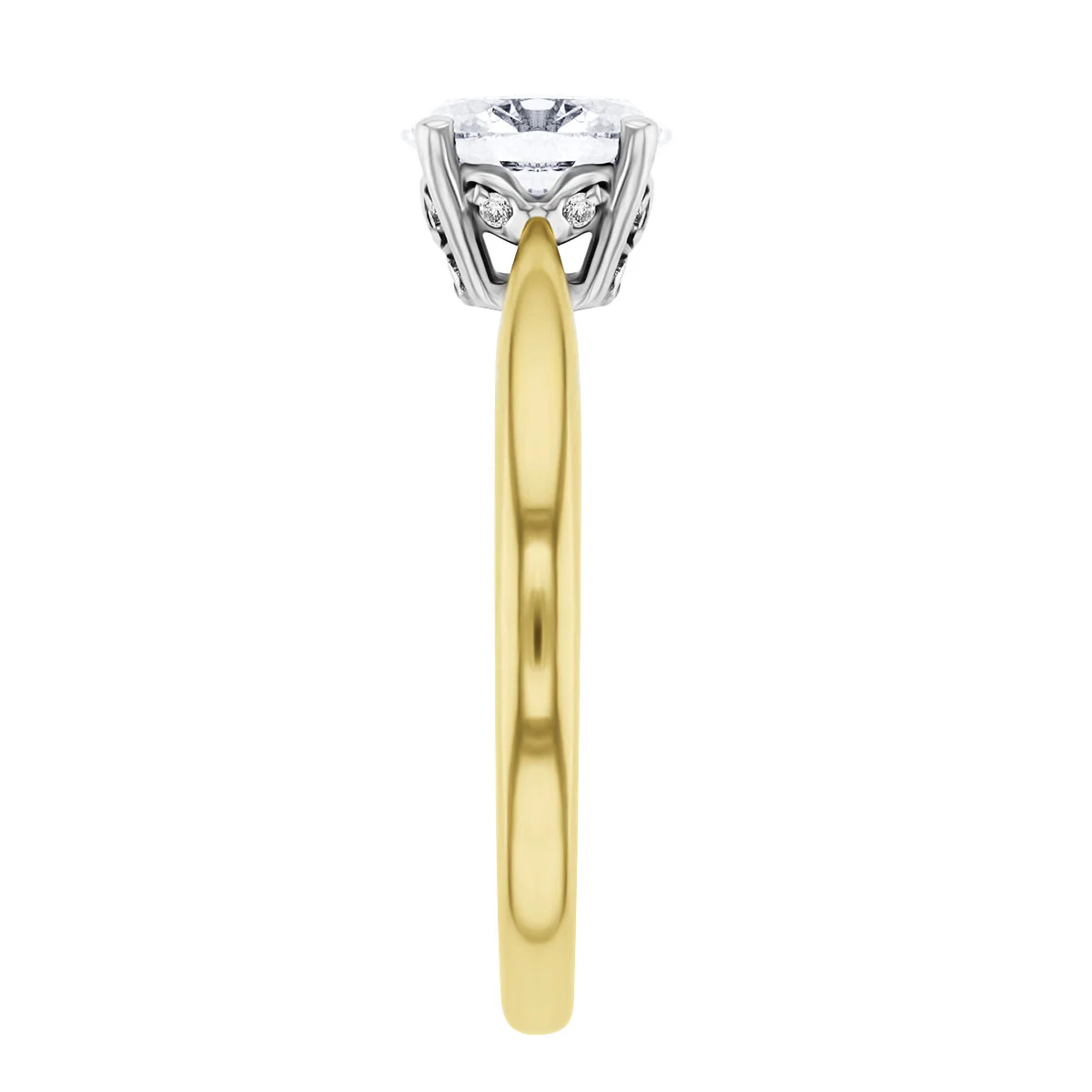 0.71ct Vanessa Oval Cut Diamond Solitaire with Hidden Diamond Floral Motif Engagement Ring | 18K Yellow Gold - Image 14