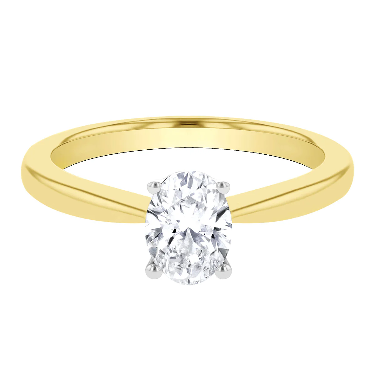 0.71ct Vanessa Oval Cut Diamond Solitaire with Hidden Diamond Floral Motif Engagement Ring | 18K Yellow Gold - Image 2