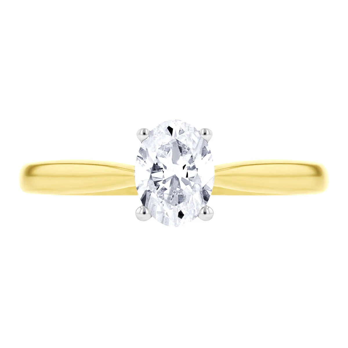 0.71ct Vanessa Oval Cut Diamond Solitaire with Hidden Diamond Floral Motif Engagement Ring | 18K Yellow Gold - Image 5