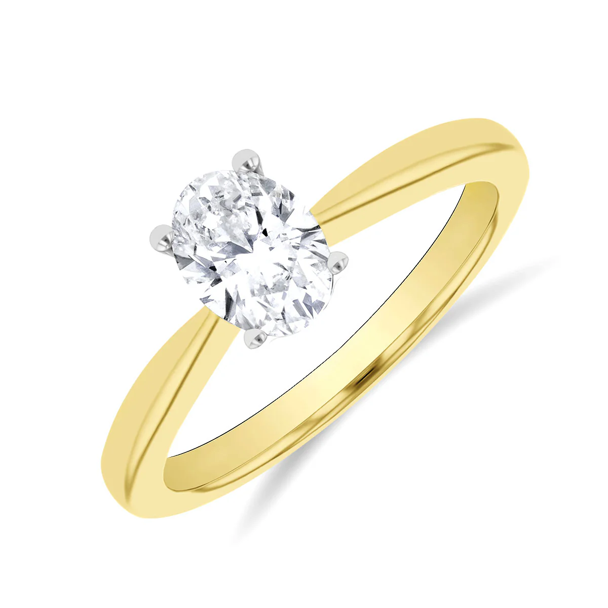 0.71ct Vanessa Oval Cut Diamond Solitaire with Hidden Diamond Floral Motif Engagement Ring | 18K Yellow Gold - Image 9