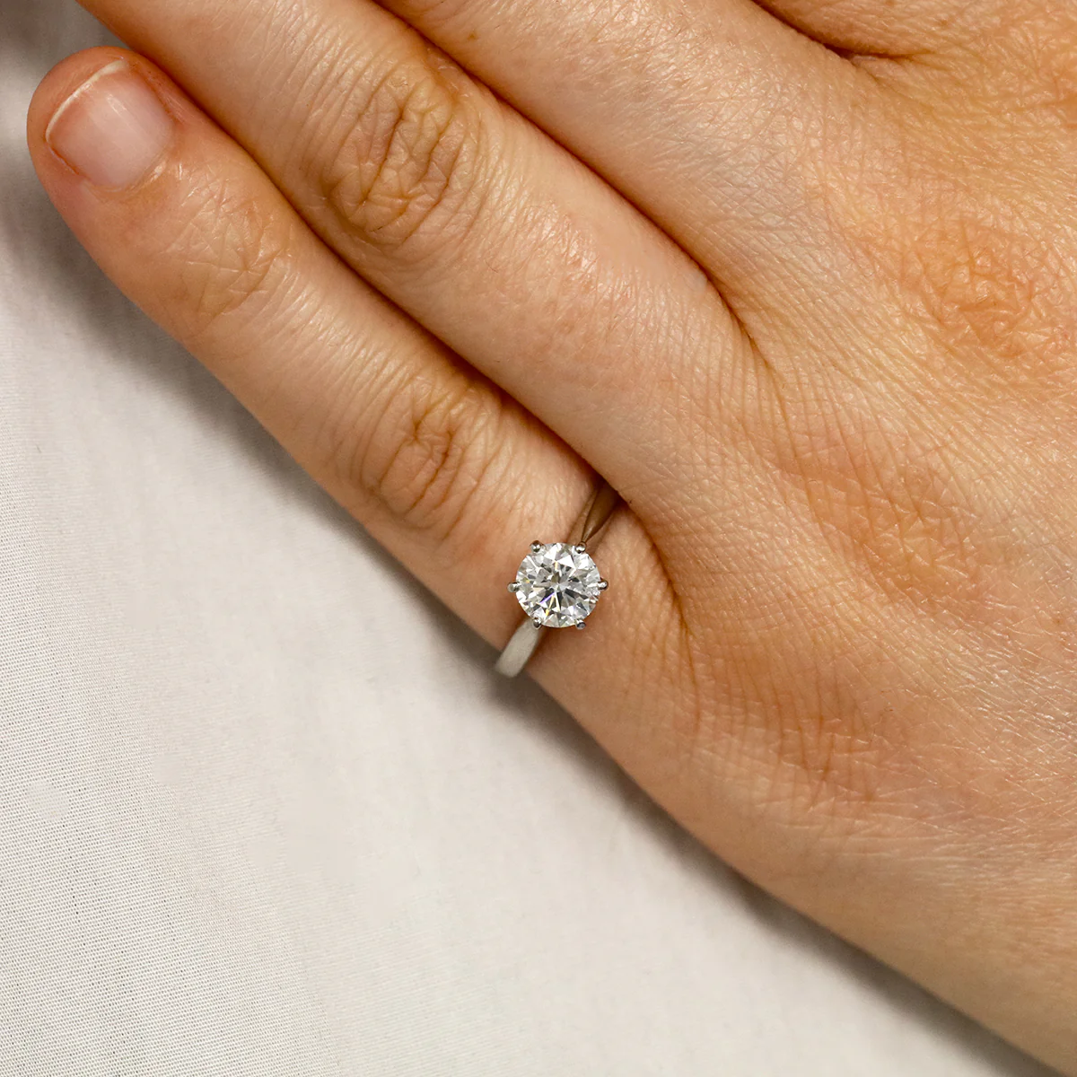 0.83ct Round Brilliant Diamond Solitaire Engagement Ring | Pre-Loved | Platinum - Image 6