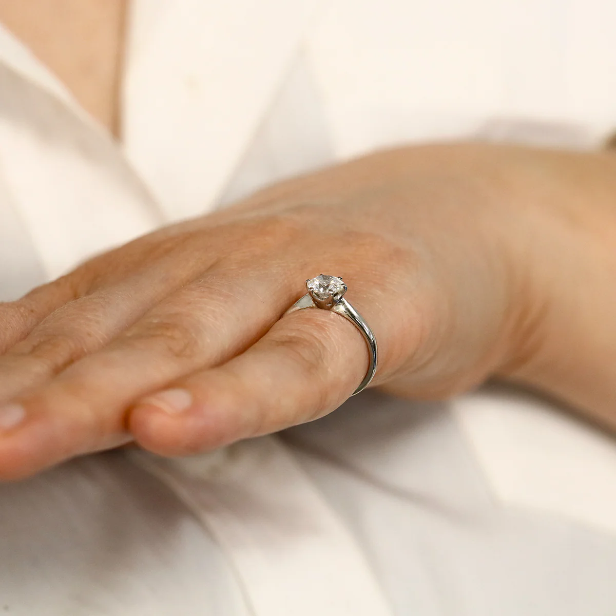 0.83ct Round Brilliant Diamond Solitaire Engagement Ring | Pre-Loved | Platinum - Image 8