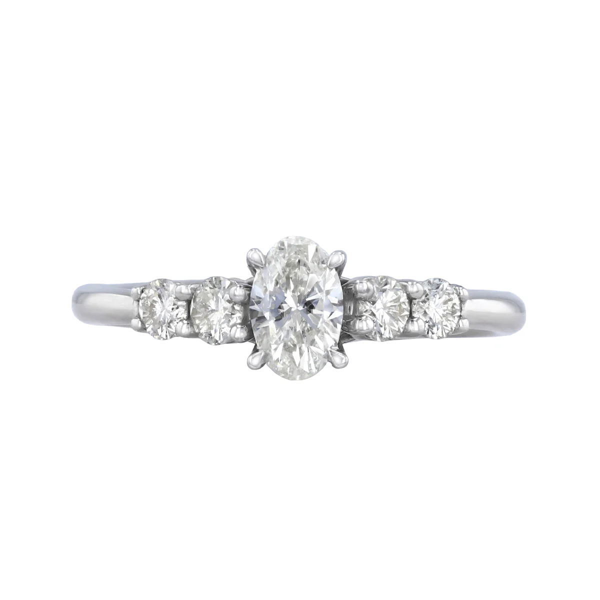 0.86ct Diamond Five Stone Ring | Pre-Loved | 18K White Gold - Image 2
