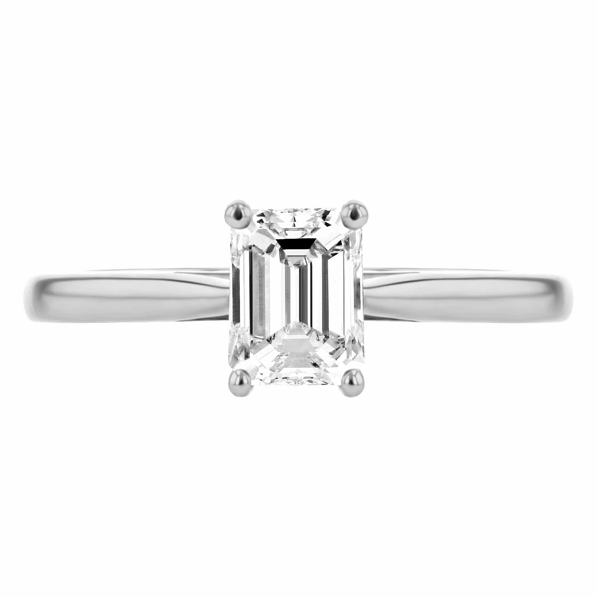 0.90ct Camille Emerald Cut Diamond Solitaire Engagement Ring | D Colour | Platinum - Image 2