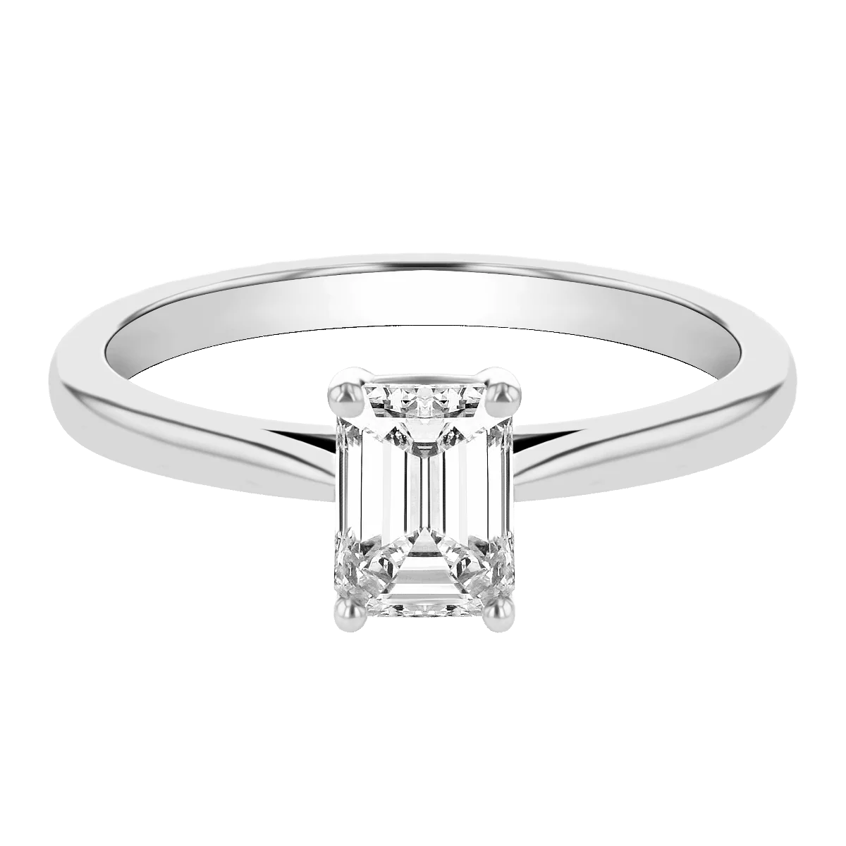 0.90ct Camille Emerald Cut Diamond Solitaire Engagement Ring | D Colour | Platinum - Image 4