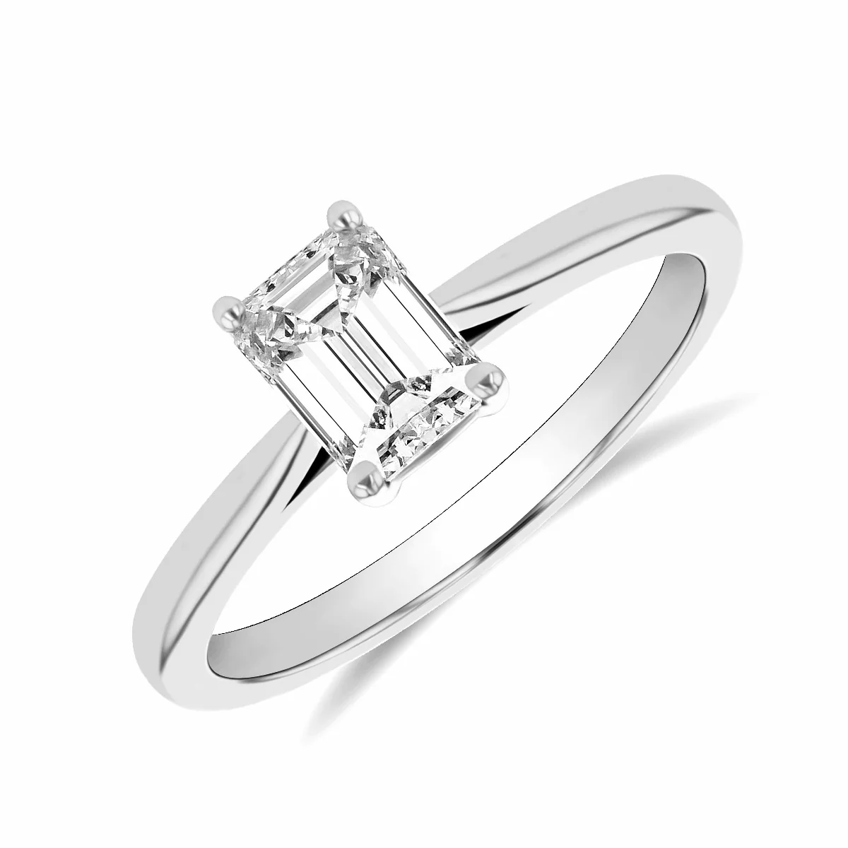 0.90ct Camille Emerald Cut Diamond Solitaire Engagement Ring | D Colour | Platinum - Image 6