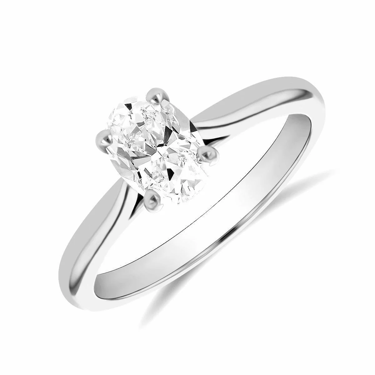 0.91ct Orla Oval Cut Diamond Solitaire Engagement Ring | Platinum - Image 5