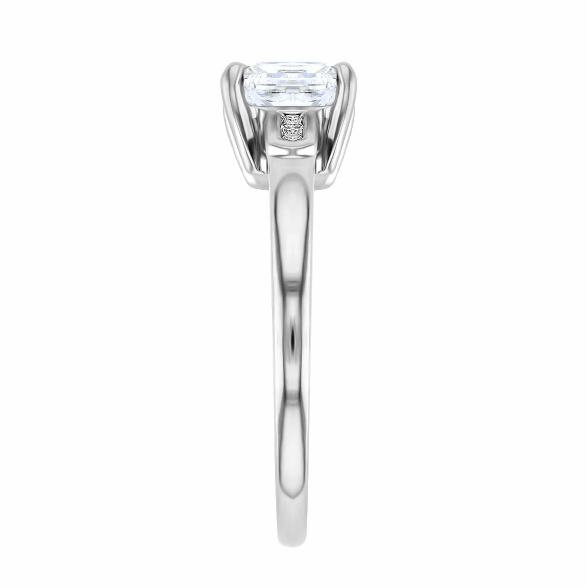 0.97ct Serena Princess Cut Diamond Engagement Ring with Channel Set Shoulders | 18K White Gold - Image 5