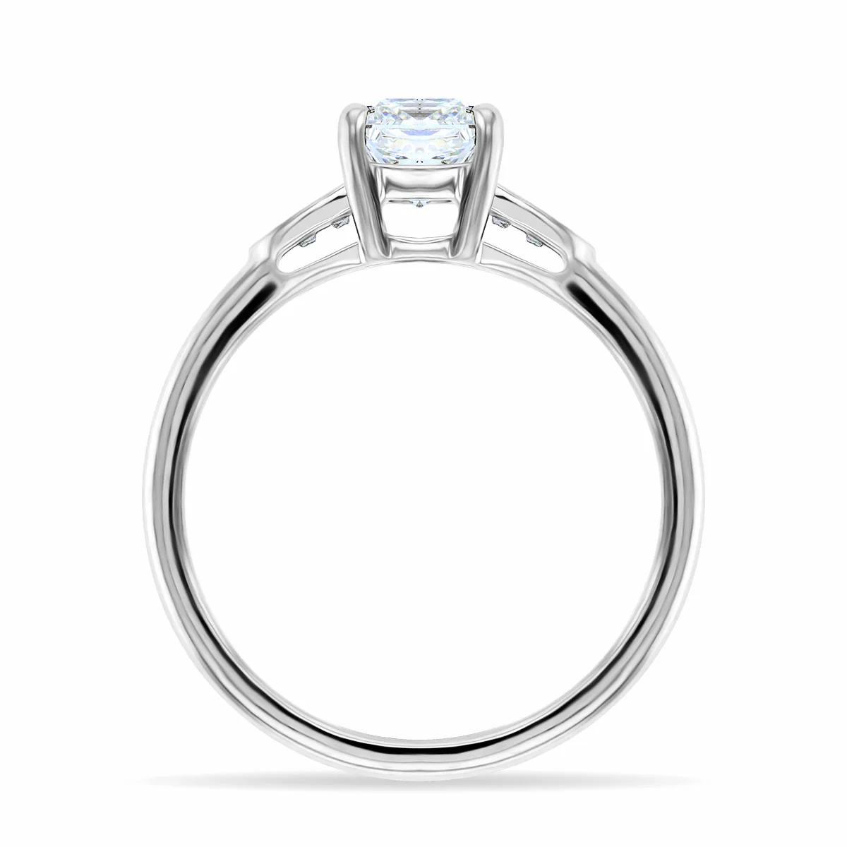 0.97ct Serena Princess Cut Diamond Engagement Ring with Channel Set Shoulders | 18K White Gold - Image 6