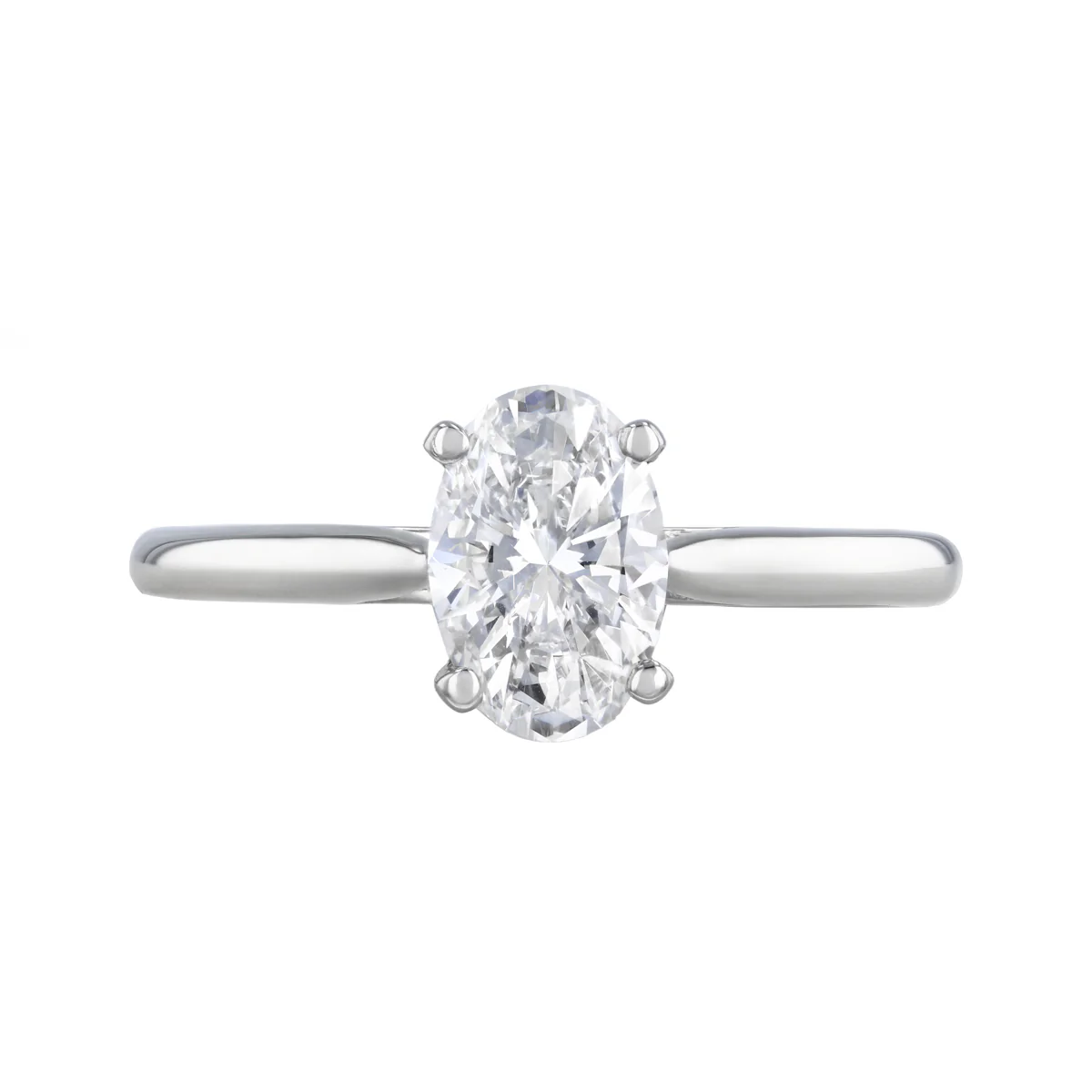 0.99ct Ophelia Natural Oval Cut Diamond Solitaire Engagement Ring | Platinum - Image 2