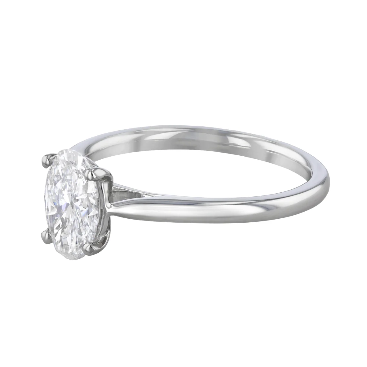 0.99ct Ophelia Natural Oval Cut Diamond Solitaire Engagement Ring | Platinum - Image 3