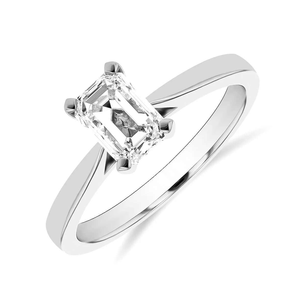1.00ct Eleanora Emerald Cut Diamond Solitaire Engagement Ring | E Colour | Platinum - Image 2