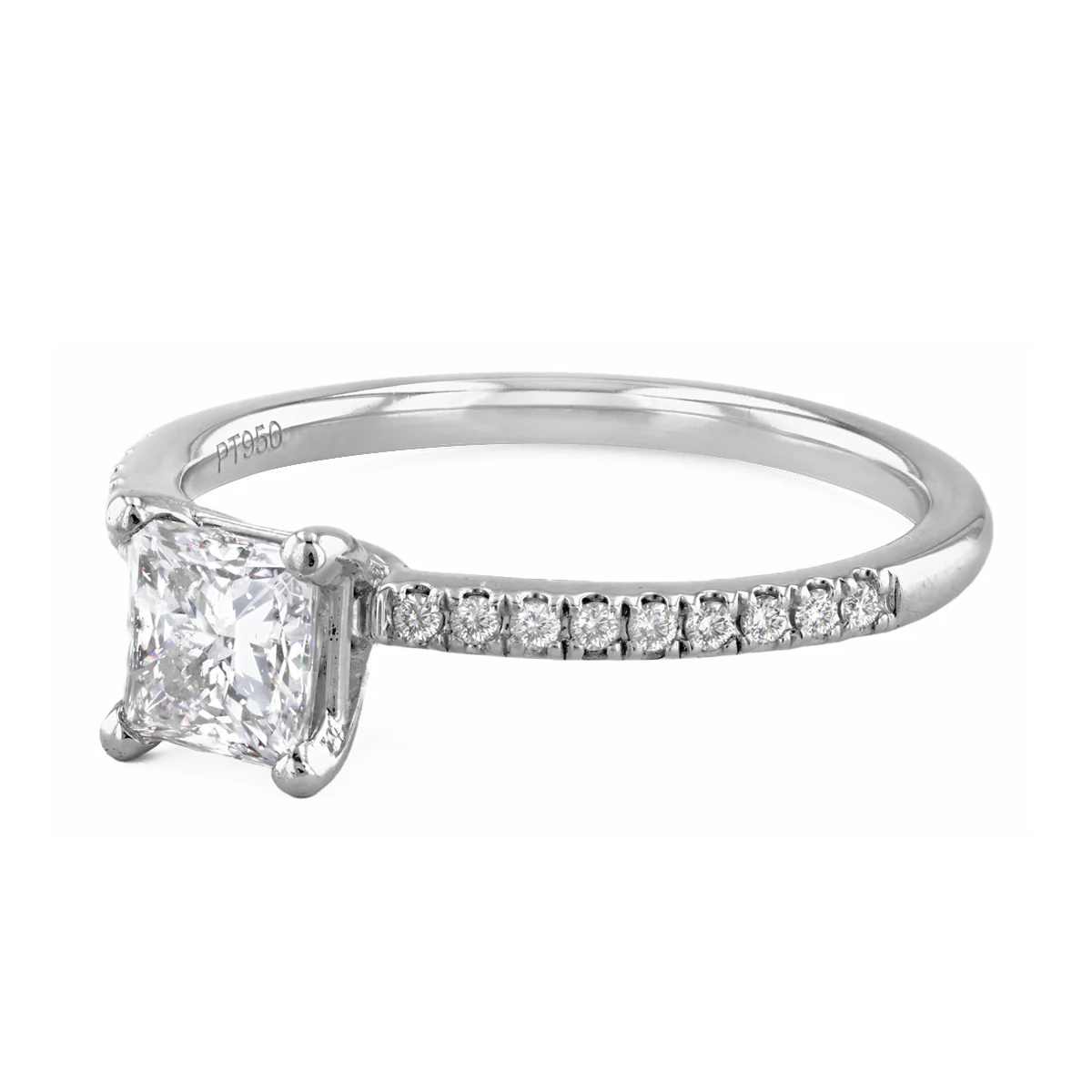 1.00ct Princess Cut Diamond Solitaire Ring | Pre-Loved | Platinum - Image 2