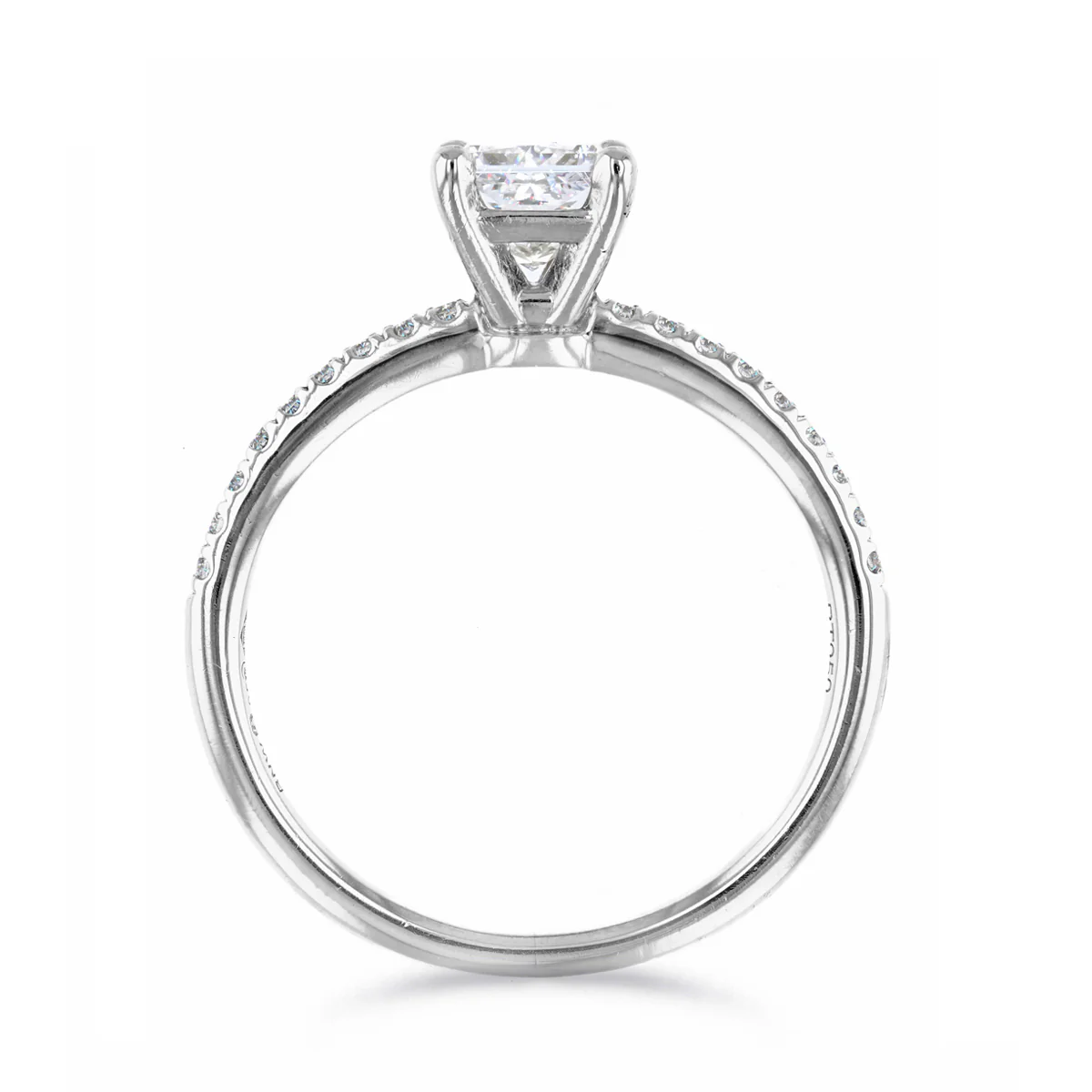 1.00ct Princess Cut Diamond Solitaire Ring | Pre-Loved | Platinum - Image 3