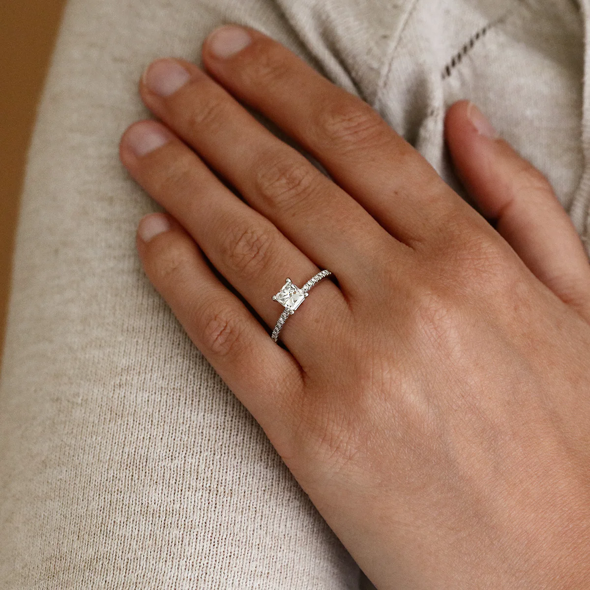 1.00ct Princess Cut Diamond Solitaire Ring | Pre-Loved | Platinum - Image 8