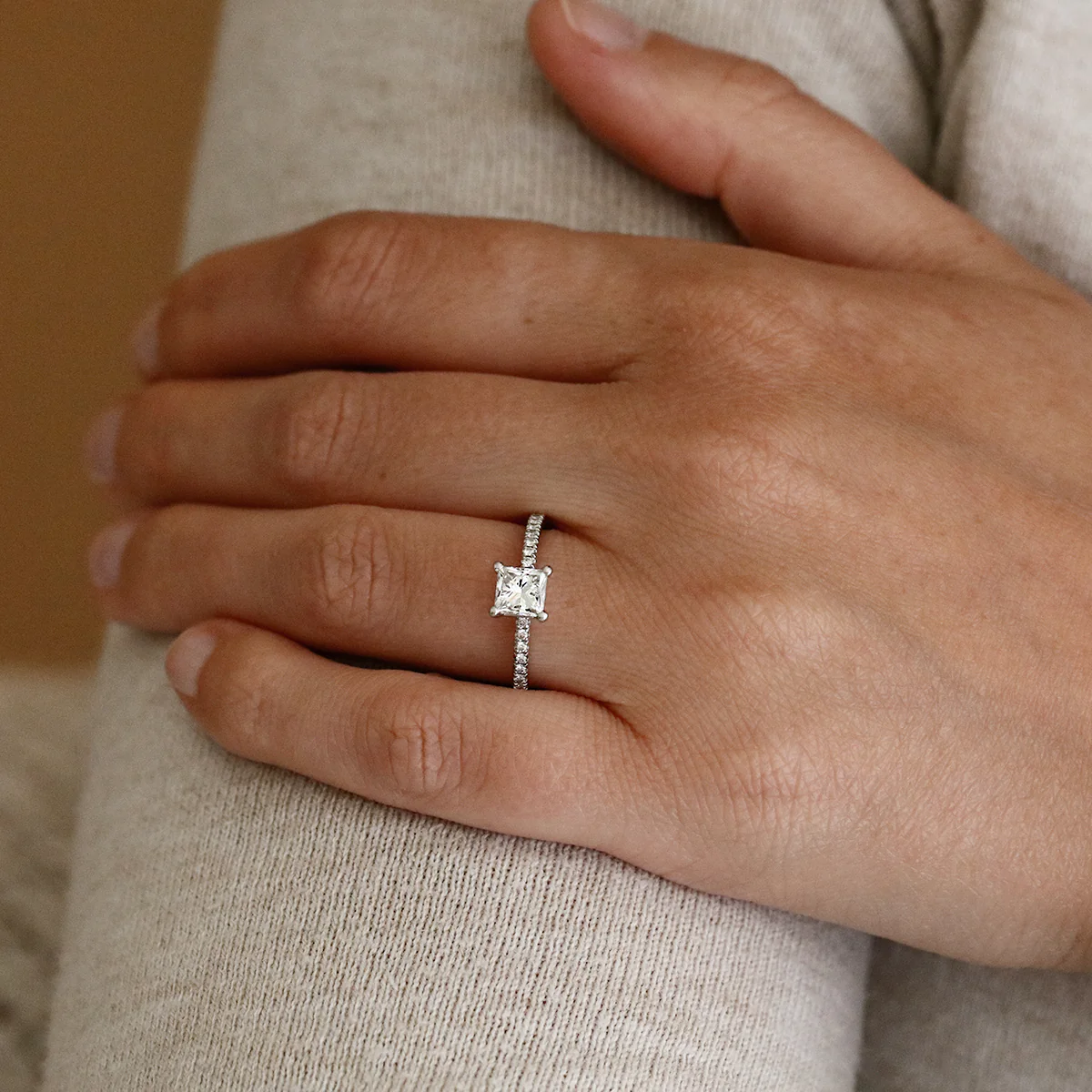 1.00ct Princess Cut Diamond Solitaire Ring | Pre-Loved | Platinum - Image 9