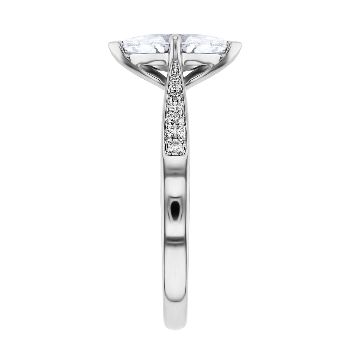 1.01ct  Celine Marquise Cut Diamond Shoulder Engagement Ring | F Colour | Platinum - Image 7