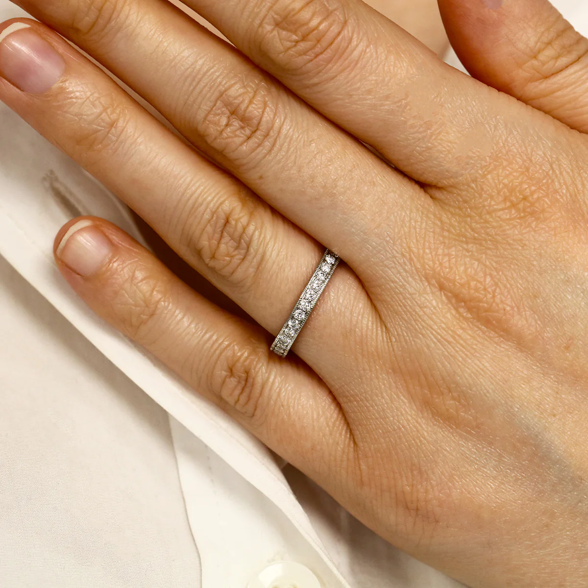 1.05ct Brilliant Cut Diamond Full Eternity Ring | Pre-Loved | 18K Yellow Gold - Image 6