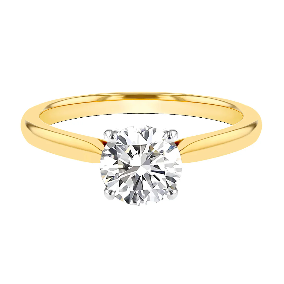 1.10ct Round Brilliant Diamond Engagement Ring | Pre-Loved | 18K Yellow Gold - Image 3