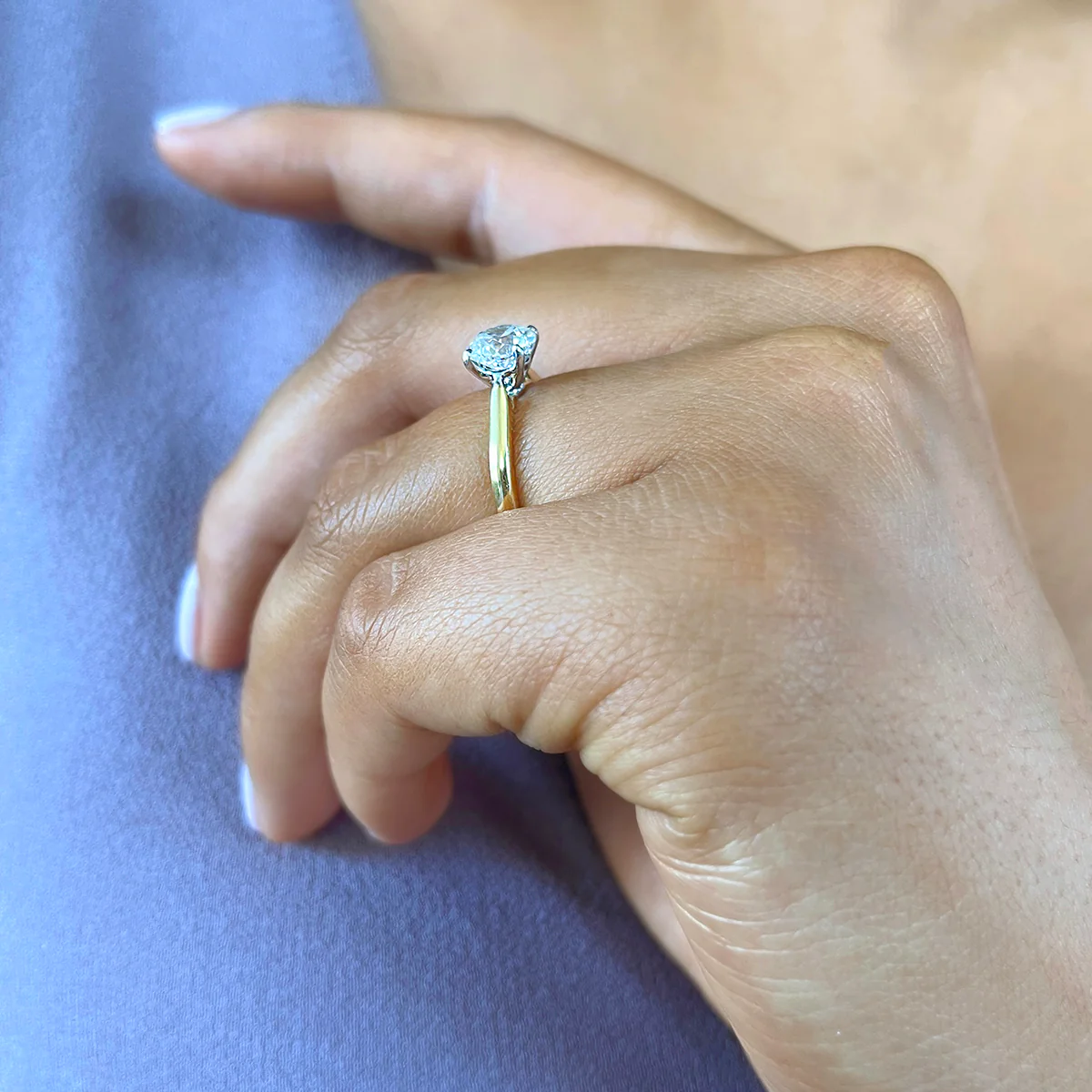 1.10ct Round Brilliant Diamond Engagement Ring | Pre-Loved | 18K Yellow Gold - Image 8