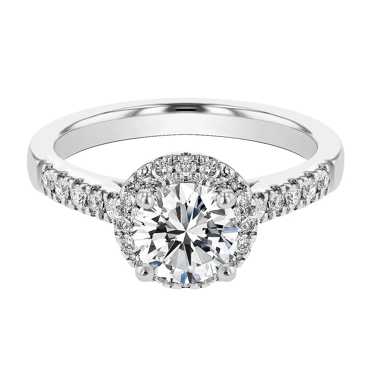 1.16ct  Willow Halo | Round Cut Diamond Halo Engagement Ring | F Colour | Platinum - Image 3
