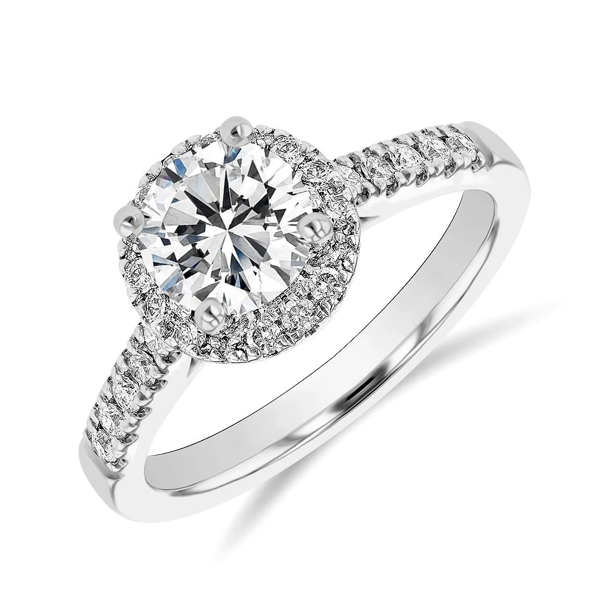 1.16ct  Willow Halo | Round Cut Diamond Halo Engagement Ring | F Colour | Platinum - Image 6