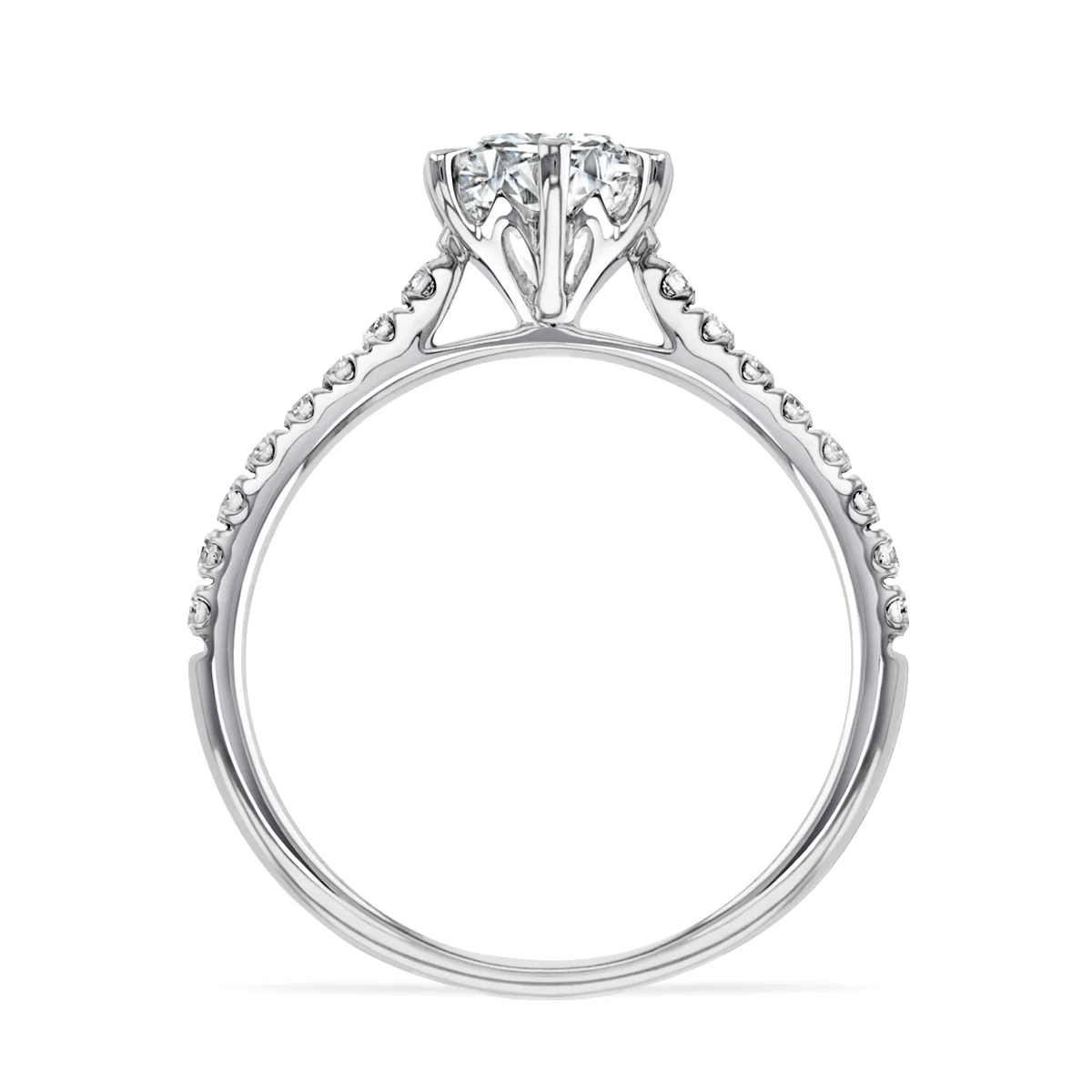 1.21 Tilly Round Brilliant Diamond Solitaire Shoulder Set | 18K White Gold - Image 3